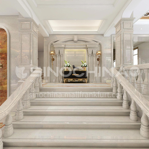 Natural beige European style marble staircase M-PA50T